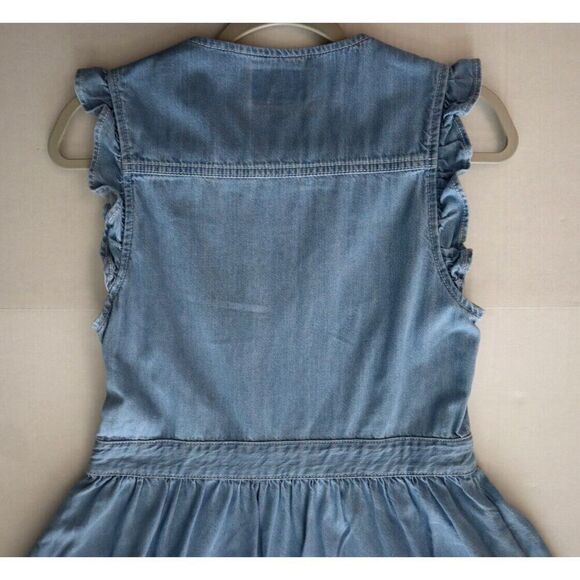 Kate Spade Women’s Sz 4 Blue/White Dip-Dyed Denim Ruffle-Trim Dress - Picture 9 of 14